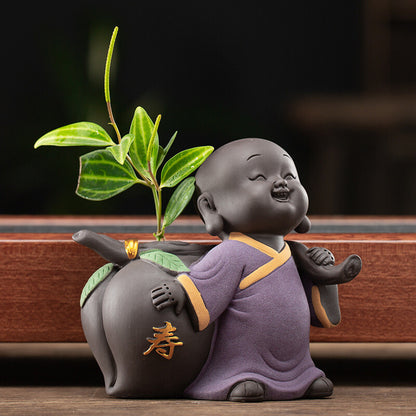 Tea Pet Yixing Zisha Purple Clay Mascot Mini Vase Happiness Wealth Longevity New