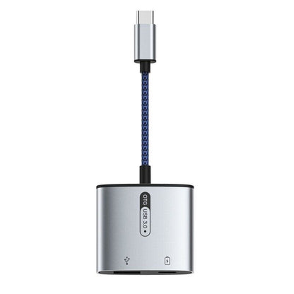 2 in 1 Type C Splitter OTG Adapter USB3.0 Converter Wire Power Cable Wearproof