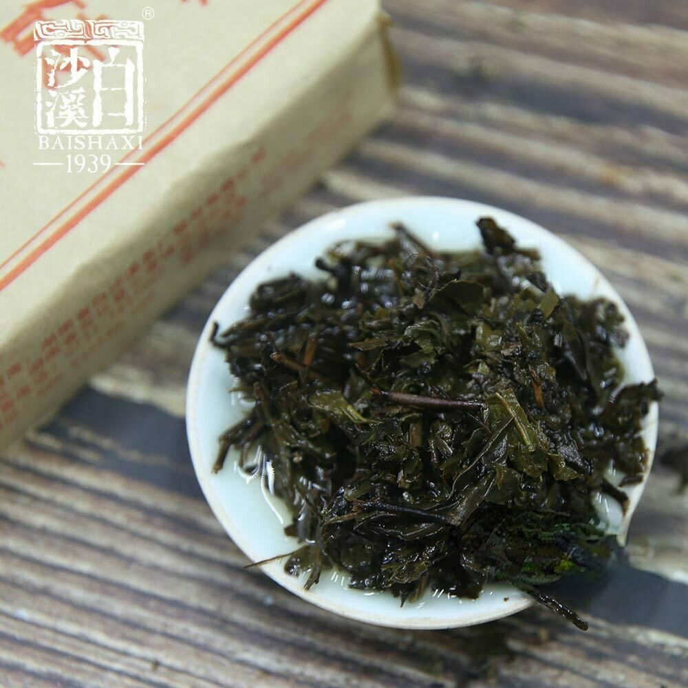 300g Anhua Baishaxi Dark Tea with Golden Flower Top-grade Dark Tea Fu Brick