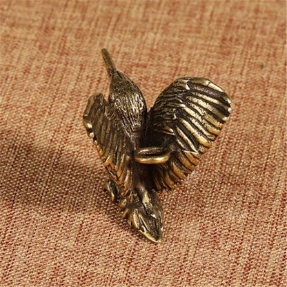 Pure Brass Bird Figurine Tea Pet Ornament Miniature Mini Figure Collectible Toy