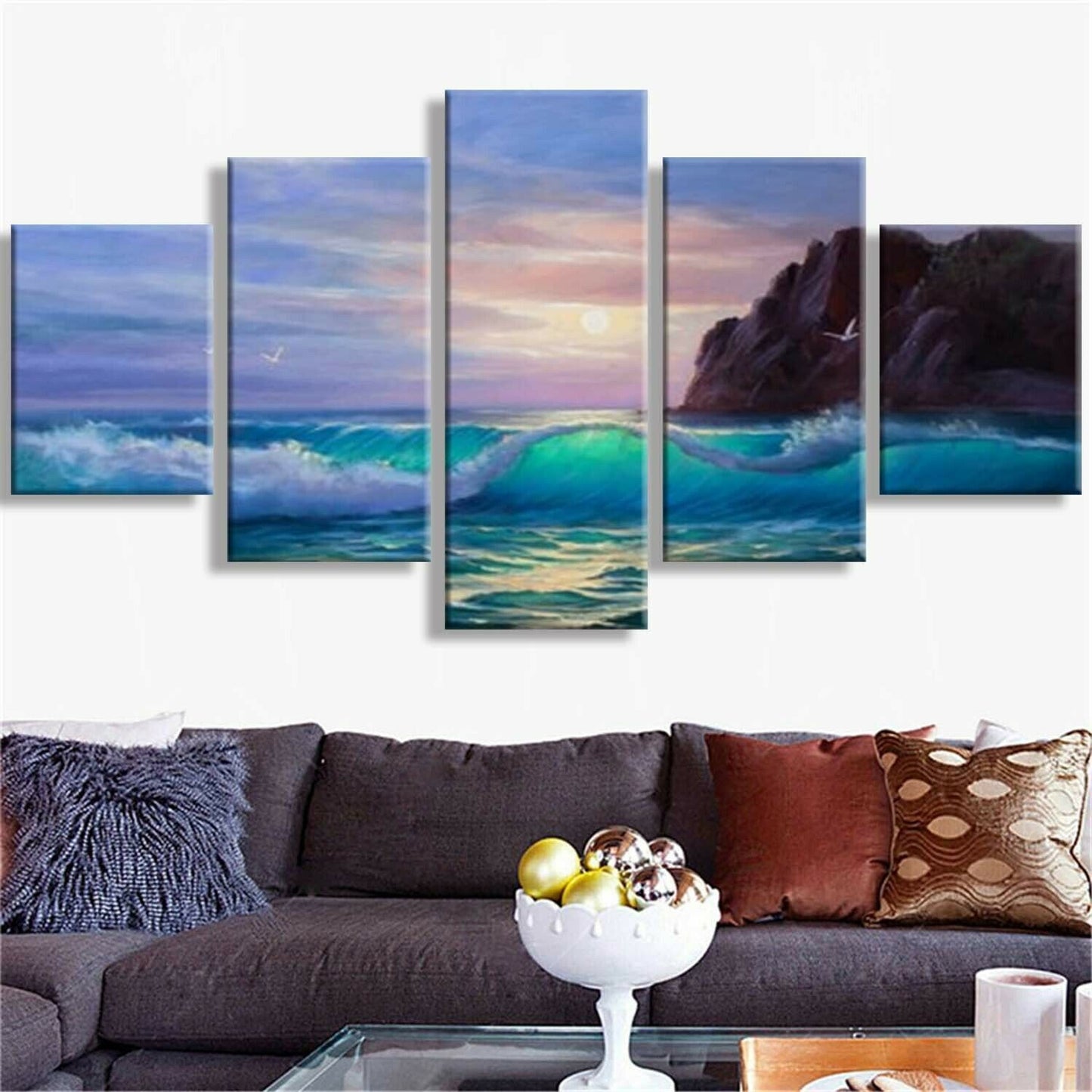 Seascape 5 Pieces Poster and Print Wall Art for Living Room Home Decor Unframed