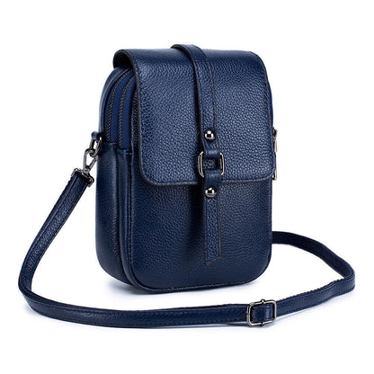 Womens Small Crossbody Bag Genuine Leather Vintage Shoulder Bag Cell Phone Purse
