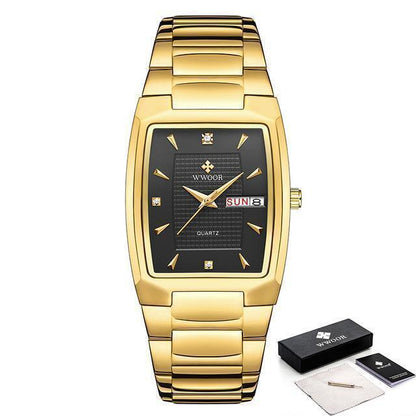 Nuevo Reloj De Color Dorado Para Hombre - Cuarzo De Lujo - Acero Inoxidable