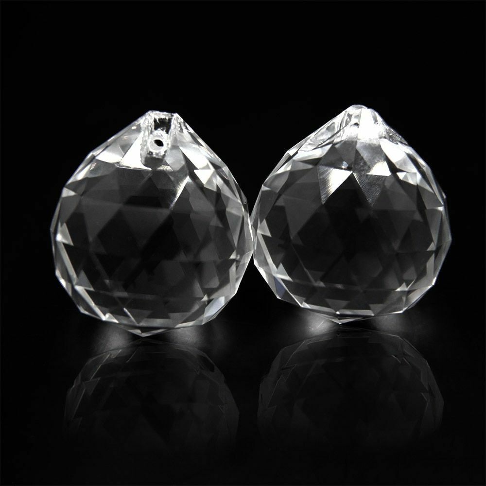 10pcs Chandelier Crystal Glass Balls Cut-Faceted Hanging Lamp Lighting Part Home