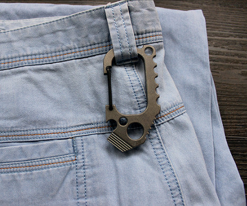 EDC TC4 Titanium Backpack Hanging Buckle Key Chain Hook Keychain Bottle Opener
