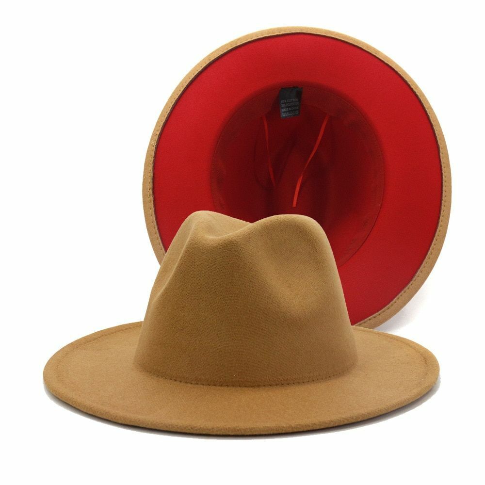 Hats Women Flat Wide Brim Wool Felt Men Black Red Goth Vintage Wedding Elastic
