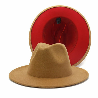 Hats Women Flat Wide Brim Wool Felt Men Black Red Goth Vintage Wedding Elastic