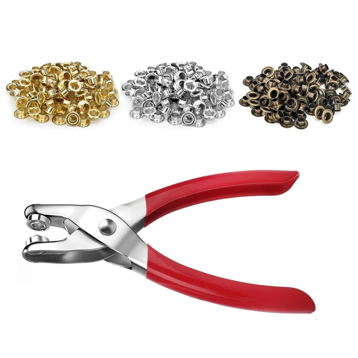 300pc 1/4 inch Grommet Eyelet Hole Punch Plier Tool Kit for Leather Fabric Craft