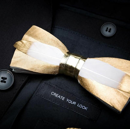 Men's Luxury Bowtie 12x5cm Peacock Feather Leather Bow Ties Fashion Party Formal
