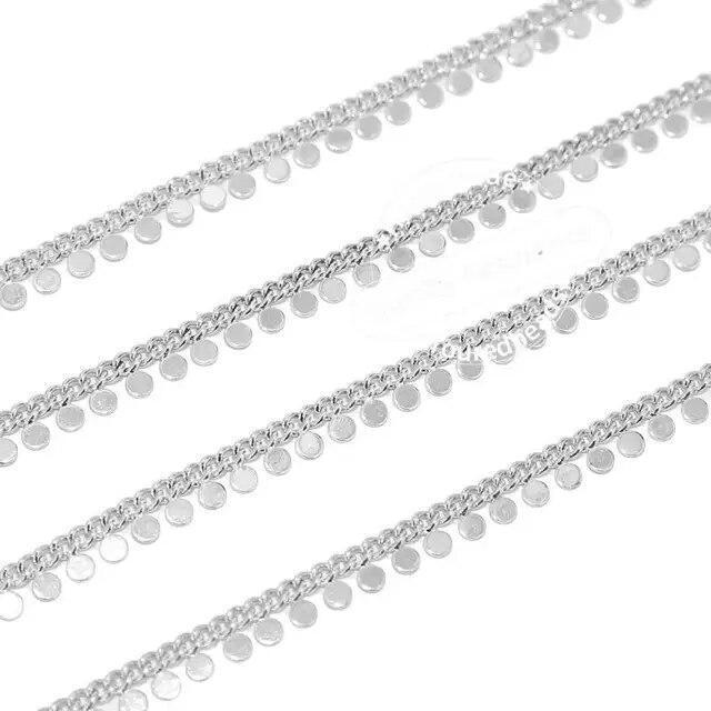 1meter Stainless Steel Link Chains Curb Drop Disc Ball Chain Jewelry Making Supp