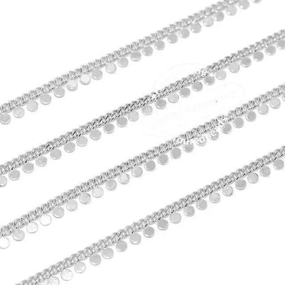 1meter Stainless Steel Link Chains Curb Drop Disc Ball Chain Jewelry Making Supp