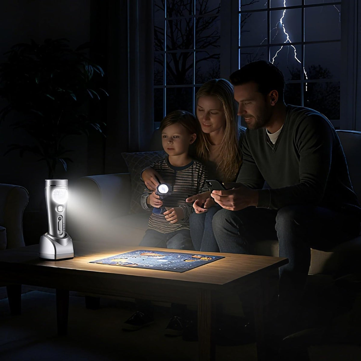 3 Pack Rechargeable Emergency Lights for Home Power Failure Rechargeable Plug in