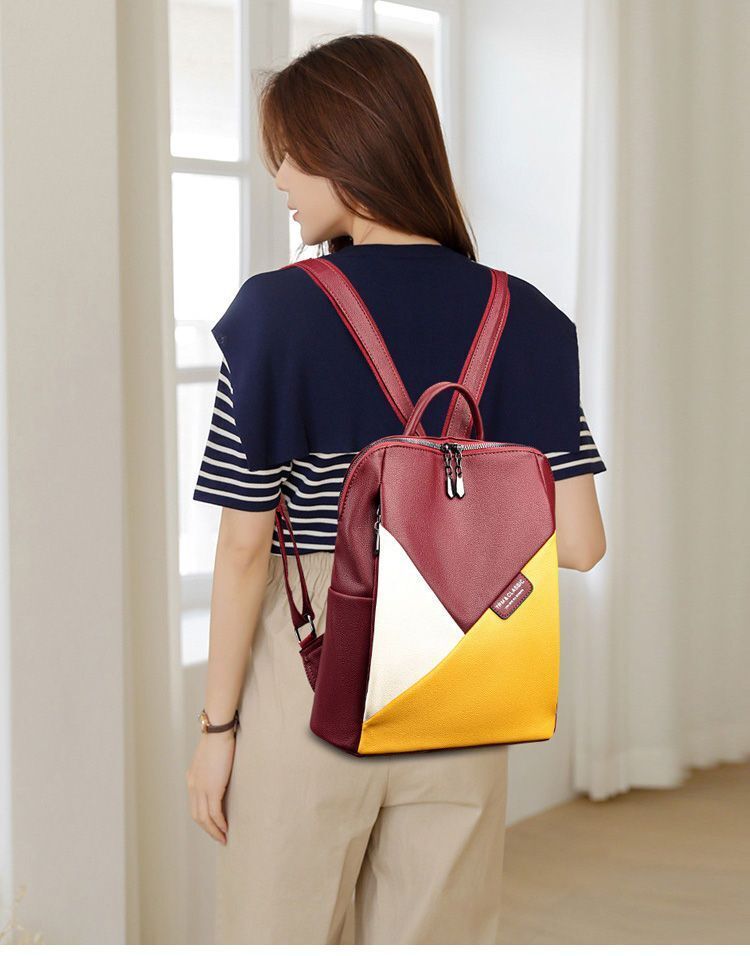 Genuine Leather Backpacks Travel Bag Business Bag School Softback Multicolor 1PC