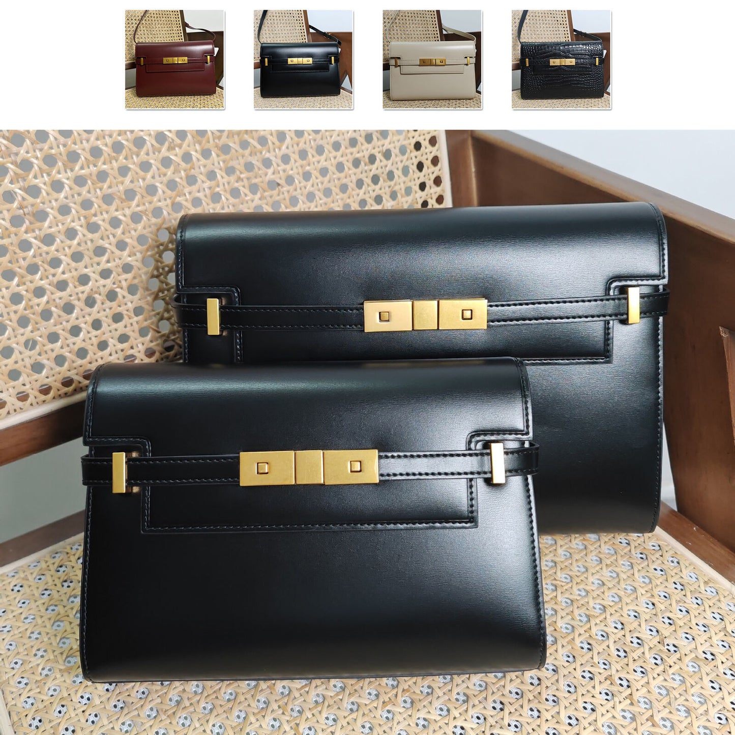 Real Leather Flap Small Purse Briefcase Handbag Shoulder Bag Clutch Fashion
