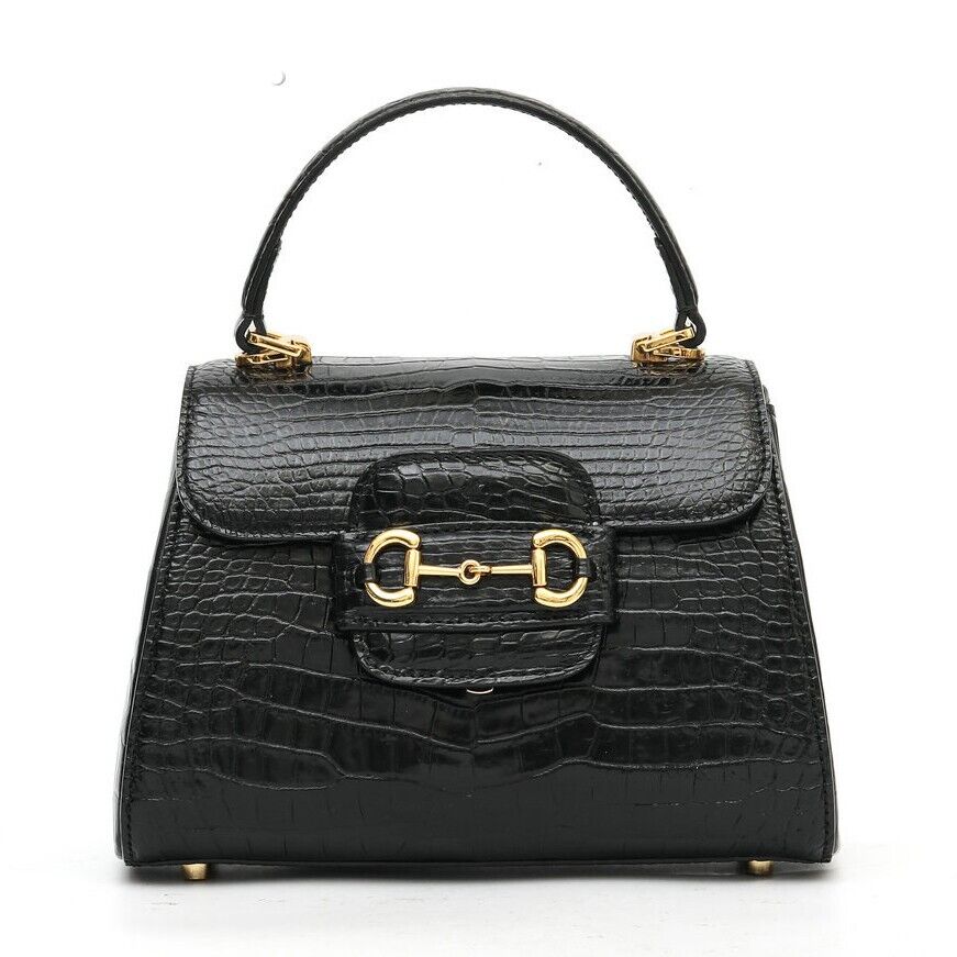 Black Alligator Crocodile Belly Skin Handbag, New Women's Chain Bag Shouler Bag