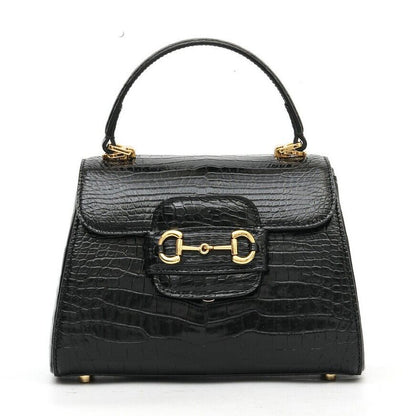 Black Alligator Crocodile Belly Skin Handbag, New Women's Chain Bag Shouler Bag