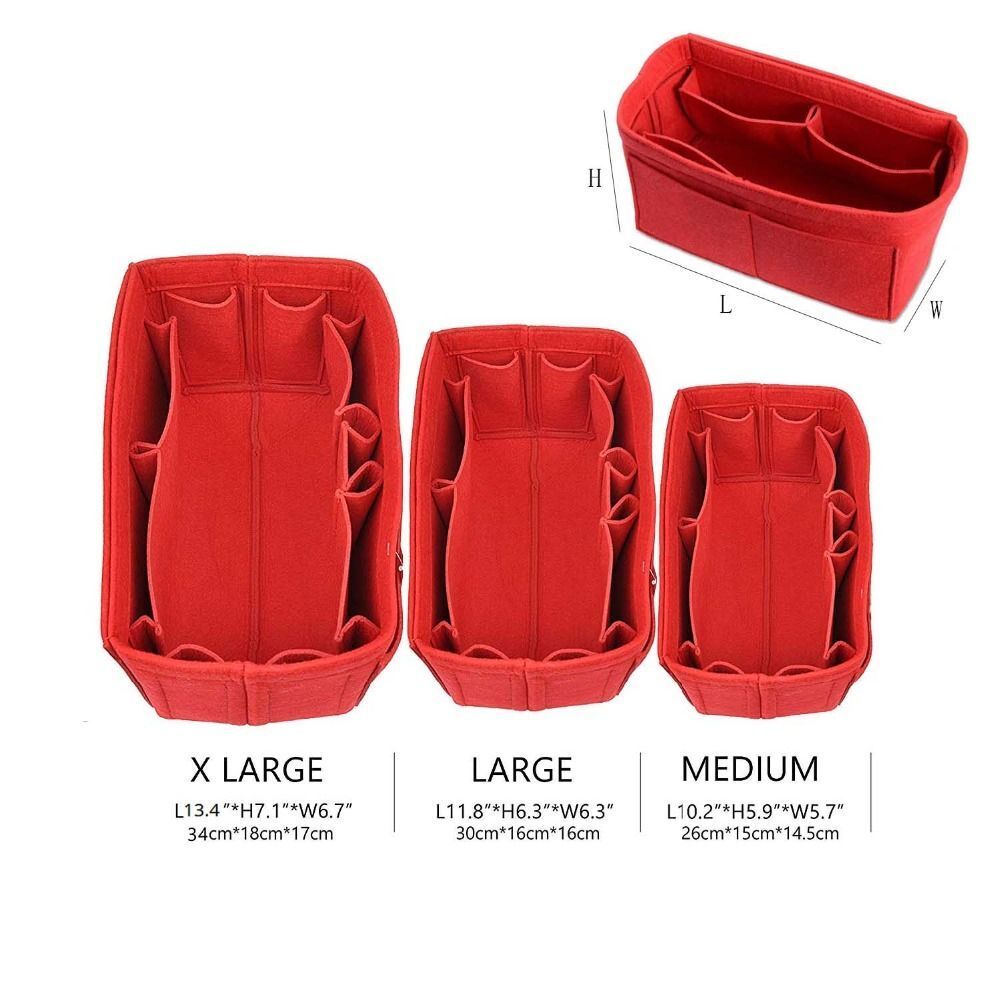 Make Up Organizer Insert Bags Handbag Felt Bag Zipper Traveling Cosmetic Purses
