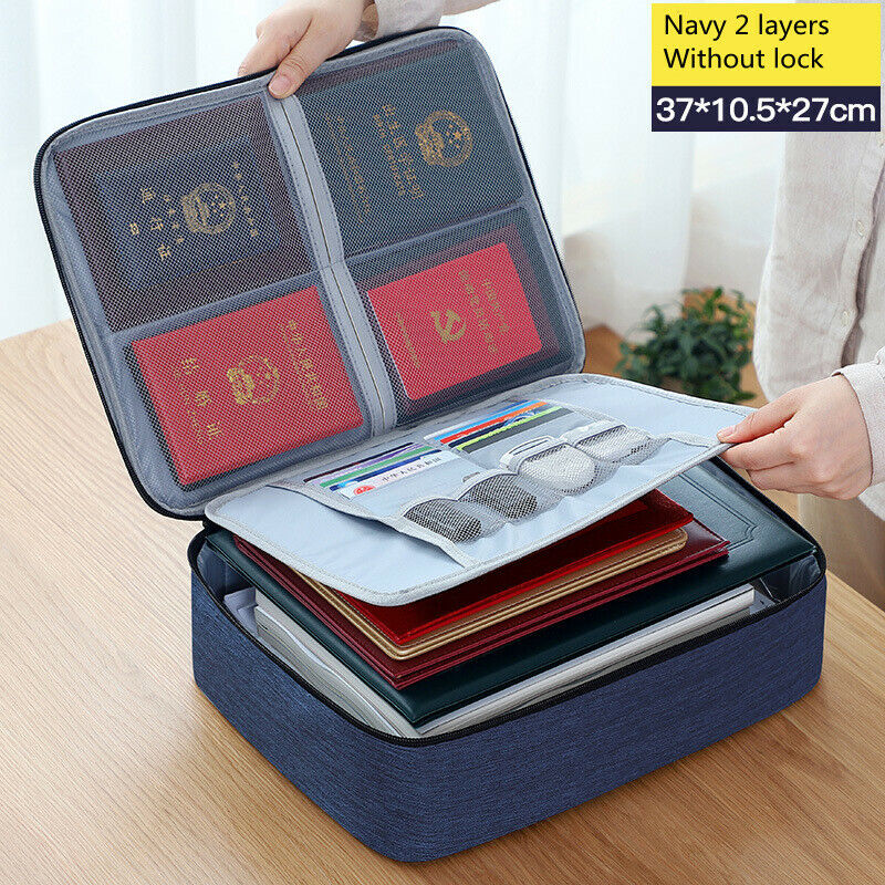 Storage Bag Large Capacity Multi-Layer Document Tickets Certificate File Storage