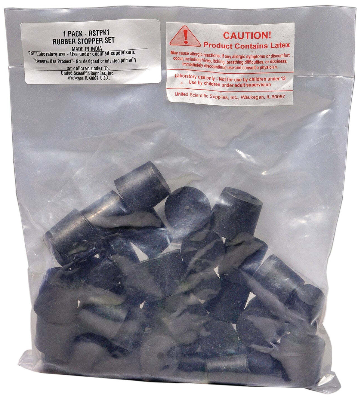2 Pounds Rubber Stopper Assortment - Includes 1-Hole and 2-Hole Stoppers