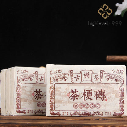 250g Ripe Puer Tea Brick Bulangshan Menghai Yunnan Camphor Aroma Aged Tea