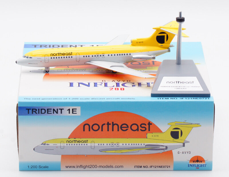 1:200 InFlight Northeast TRIDENT 1E Passenger Airplane Diecast Aircraft Model