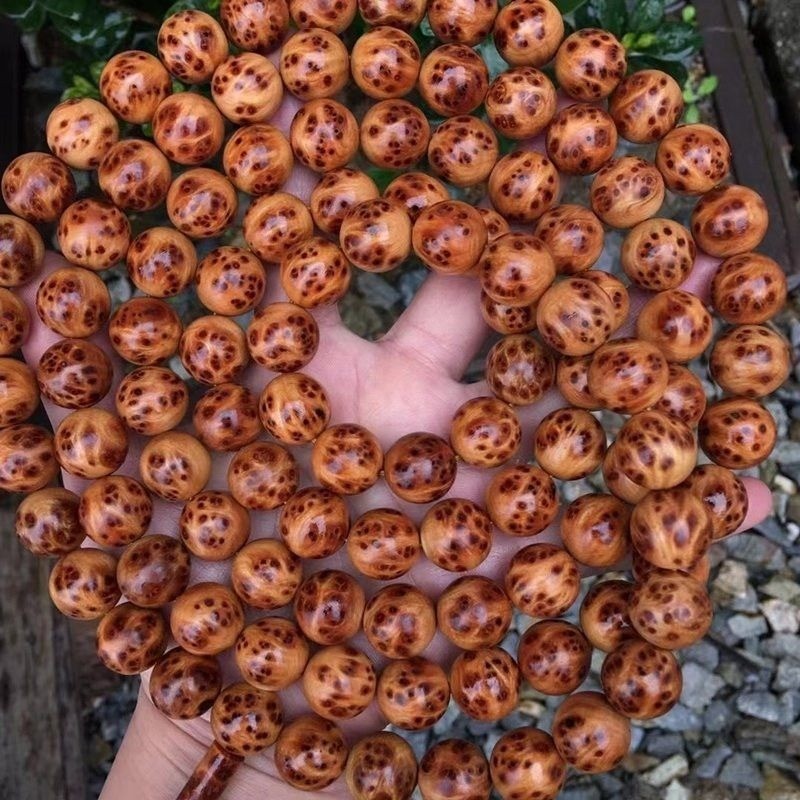 Natural Thuja 108 Beads Bracelet Full Burl Bird Eye 10mm Meditation Mala Gift