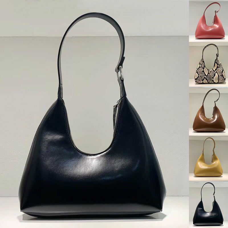 Small U Top Real Leather Snake Vintage Shoulder Bag Purse Handbag Top Handle