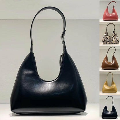 Small U Top Real Leather Snake Vintage Shoulder Bag Purse Handbag Top Handle