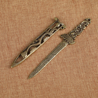 Brass sword Statue Sculpture Home Decor Gift Tabletop Figurine