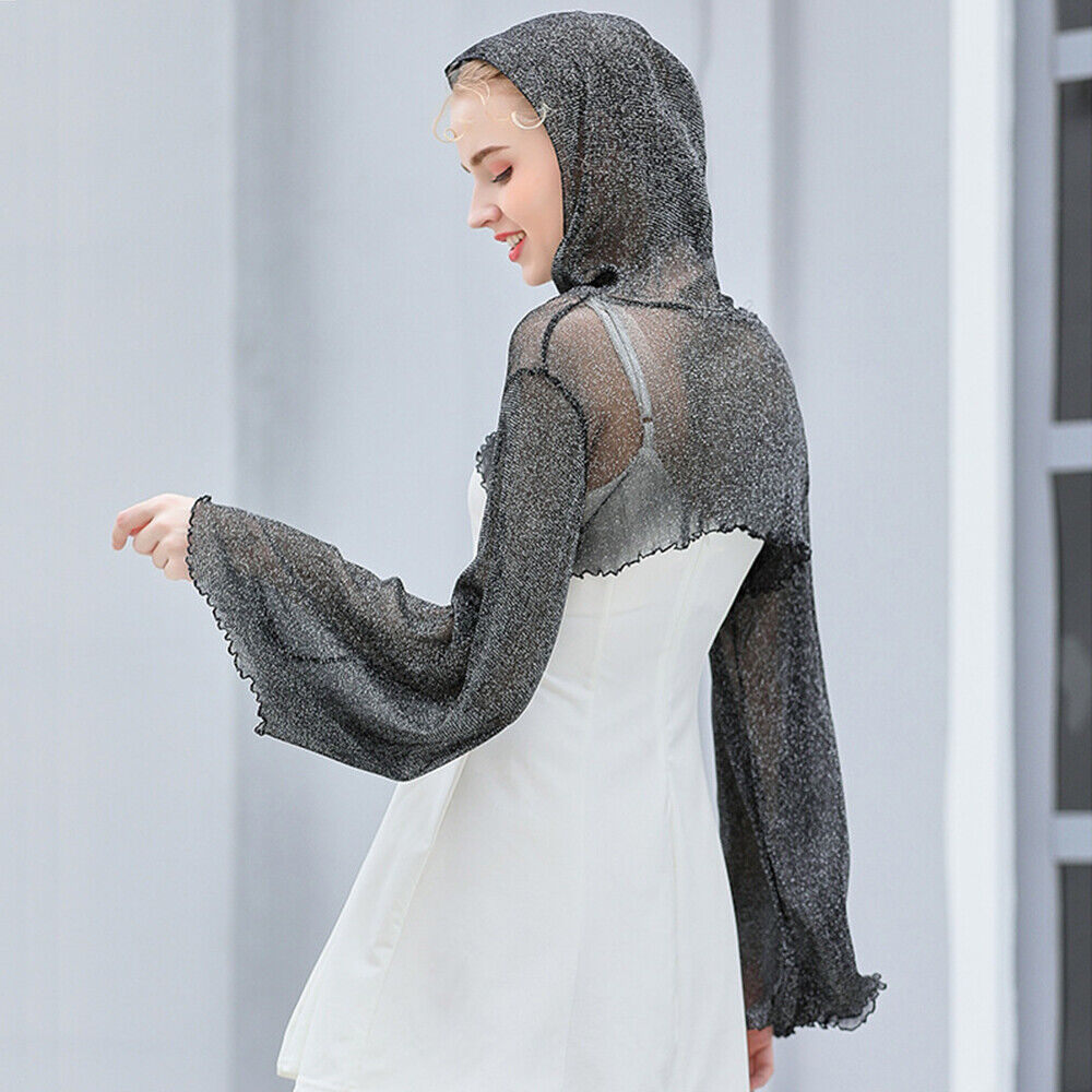 Hooded Fake Collar Ups for Women Sun Protection Top Fake Hat Beach Cover Summer