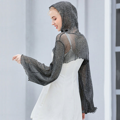 Hooded Fake Collar Ups for Women Sun Protection Top Fake Hat Beach Cover Summer