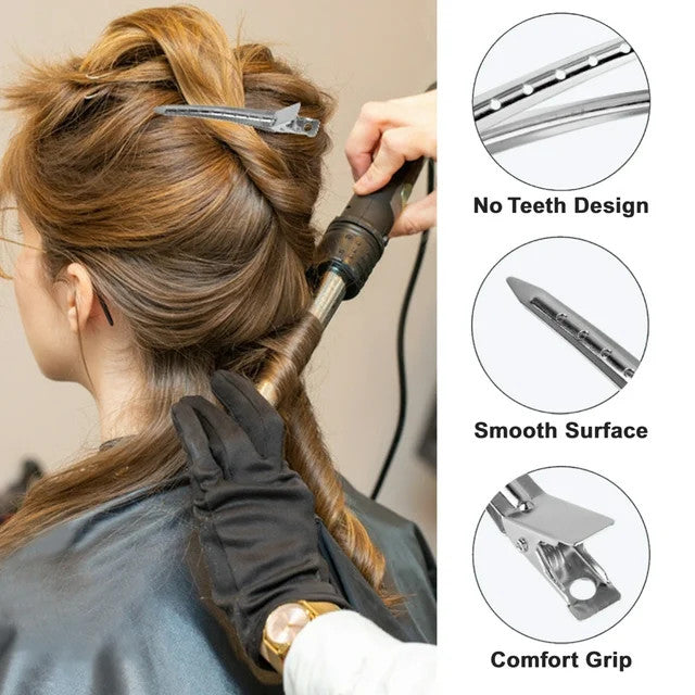 20 Pcs Silver Metal Duck Bill Hair Clips for Women - Hair Styling, Hair Coloring