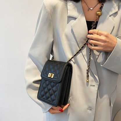 Phone Purse Diamond Chain Shoulder Bag Messenger Crossbody Purse 19*12*8CM Nylon