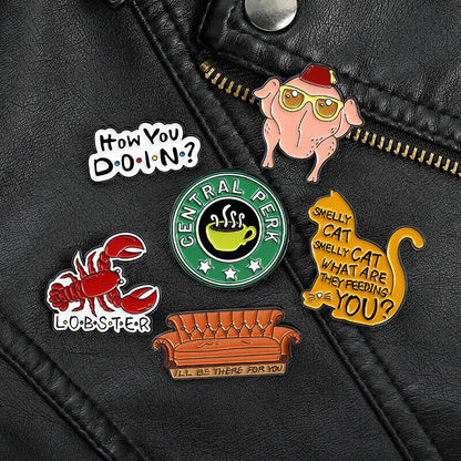 Cat Animal Funny Enamel Pin Brooch Bag Lapel Pin Cartoon Badge Pin Jewelry Gift*