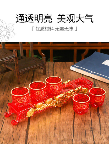 5pcs/set Offering Cup Buddhist Holy Water Cup Buddha Plastic Water Supply Cup