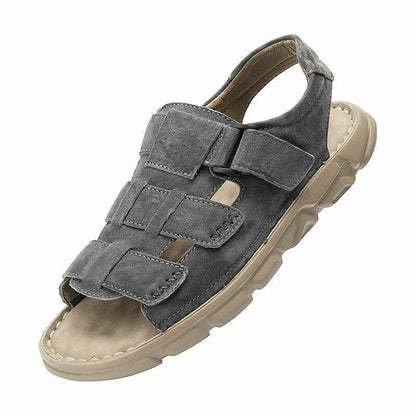 Upstream shoes leather breathable sandals summer Wading shoes soft-soled beach