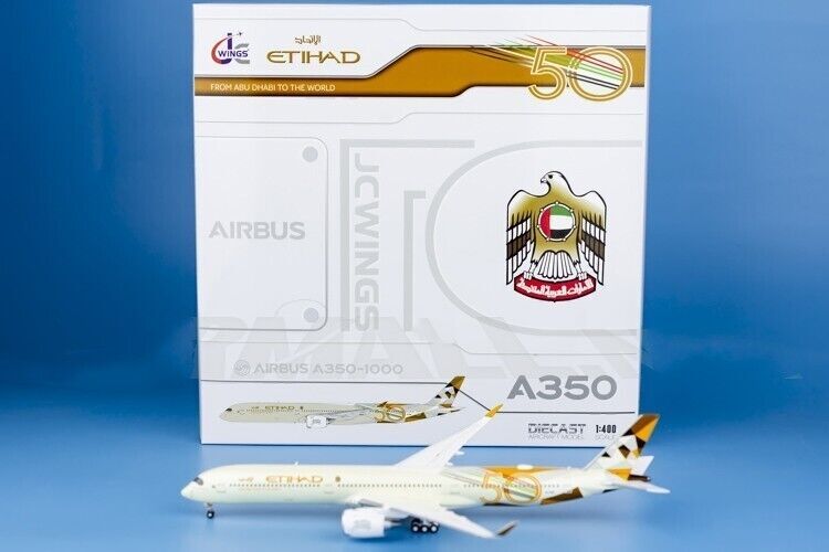 1:400 JC Wings ETIHAD AIRBUS A350-1000 Passenger Plane Diecast Aircraft Model
