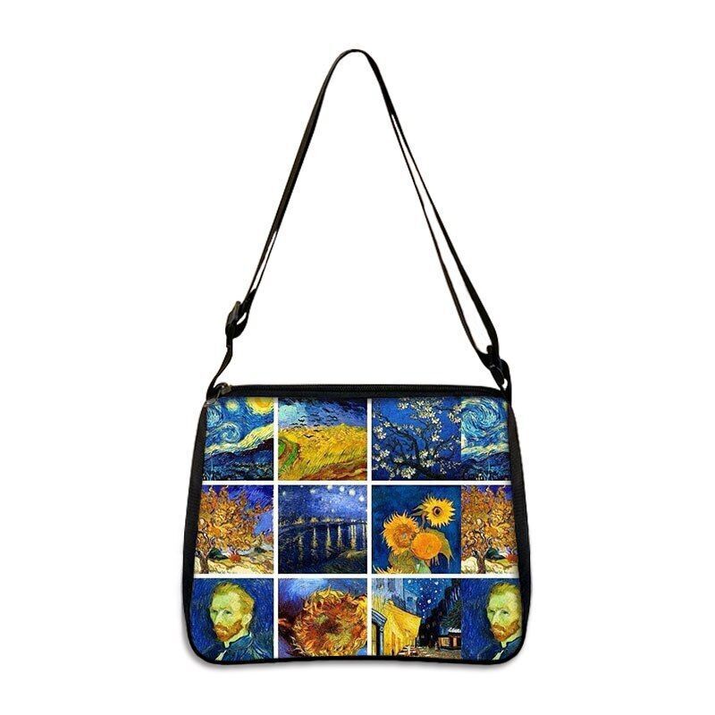 Famous Paintings Handbag Women Shoulder Bags Shopping Bag Canvas Pouch Zipper