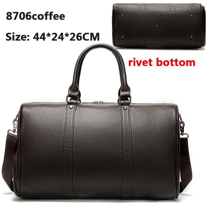 100%Genuine Leather Travel Bag Carry-on Hand Luggage Bags Shoulder Bag Big Totes