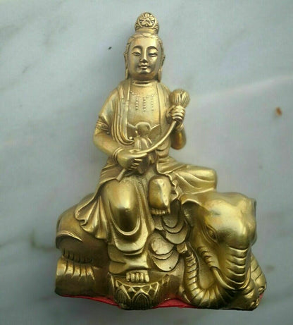 Bodhisattva ManjusriBrass Samantabhadra Statue Buddhism Guan Yin Buddha Decor