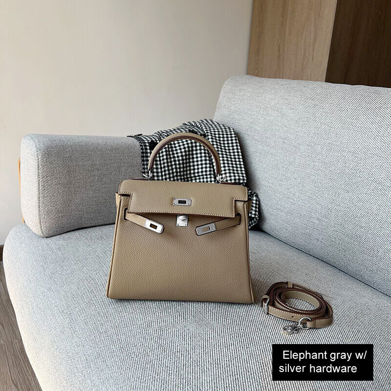 25/28cm Real Leather Flap Tote Shoulder bag Handbag Purse Fashion Briefcase