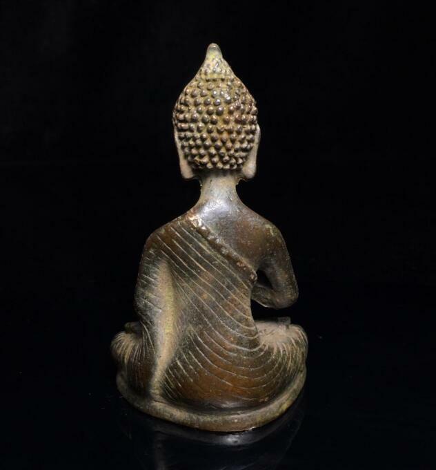 Buddha Statue Exorcism Peace Wealth Beautiful Old Tibet Tibetan Bronze Buddhism