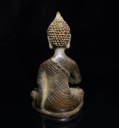 Buddha Statue Exorcism Peace Wealth Beautiful Old Tibet Tibetan Bronze Buddhism