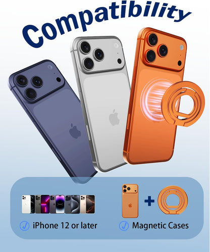 Phone Grip for Magsafe,360°& 180°Rotation Magnetic Phone Ring Holder with Kickst