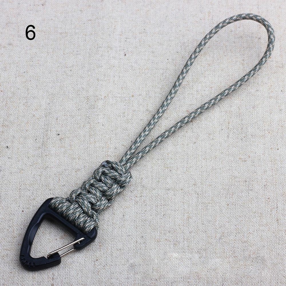 46CM 1 PC Paracord Keychain Lanyard Metal Triangle Buckle Outdoor Cord Carabiner