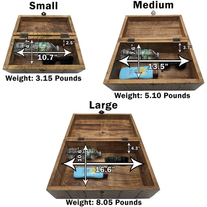 3 Set (S,M & L) Nesting Wooden Pirate Treasure Chests, Hinges & Clasps for locks