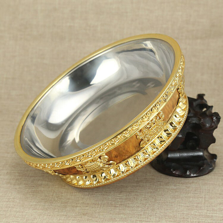 BUDDHISM ALTAR MUST! 10" SUPPLIES OFFERING FLOWER FRUIT PLATTER TRAY -