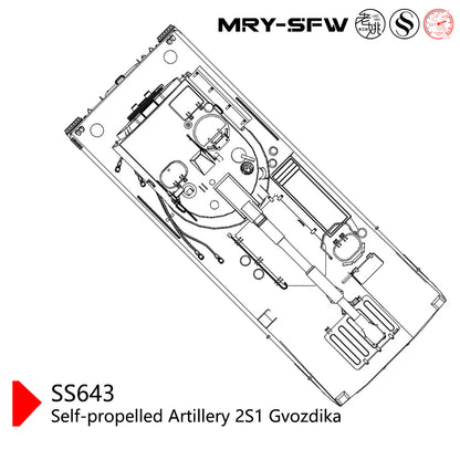 SSMODEL SS200643 1/200 Military Model USSR Self-Propelled Artillery 2S1 Gvozdika