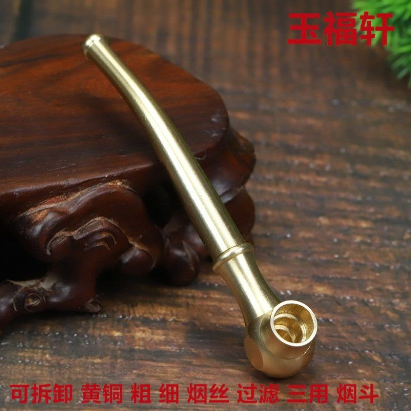 Brass Filter Tobacco Pipe | 3 Removable Bowls Mini Portable Smoking Pipe