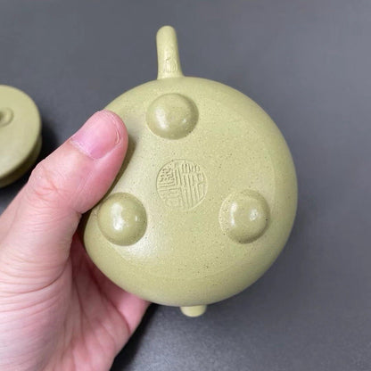 190cc Yixing Zisha Green Clay Original Lvni Handmade Puer Teapot By Fang Qinjun